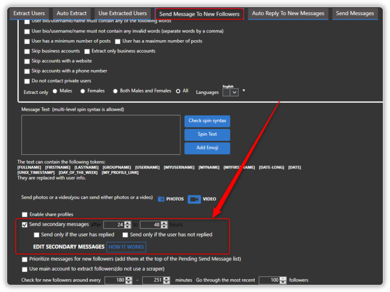 How Sending Secondary Messages Work? SU Social